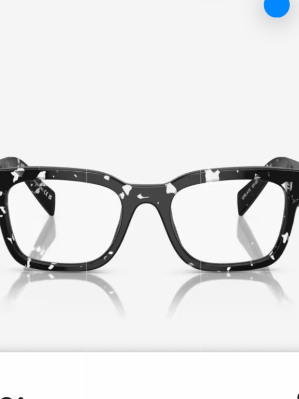 Prada Black Tortoise Speckled Eyeglass Frames PRA10